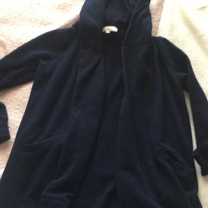 Thick hooded cardigan